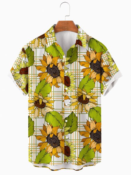 Mens Sunflower Print Casual Lapel Pocket Short Sleeve Hawaiian Shirts, Green, Men's Floral shirt
Mens Sunflower Print Casual Lapel Pocket Short Sleeve Hawaiian Shirts, Green, Men's Floral shirt