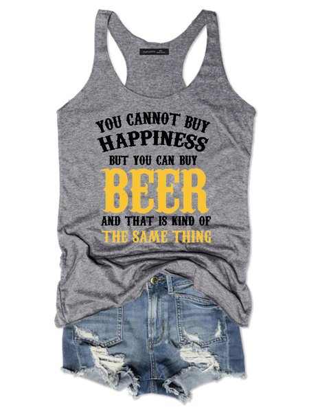 You Cannot Buy Happiness, But You Can Buy Beer Women’s Casual Sleeveless Shirts & Tops, Gray, Tank Tops
You Cannot Buy Happiness, But You Can Buy Beer Women’s Casual Sleeveless Shirts & Tops, Gray, Tank Tops