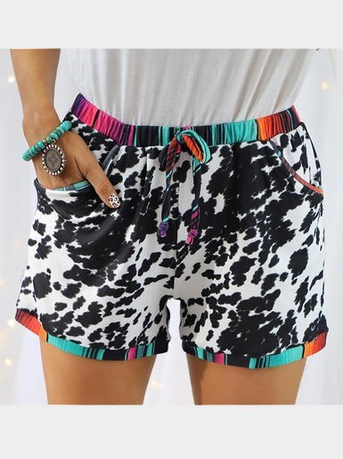 Holiday Daily cow Print Pants & Shorts, Leopard, Shorts