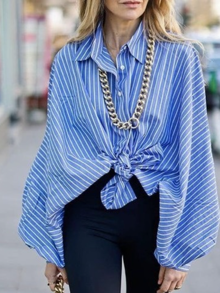 Fall Spring Long Sleeve Simple Shift Shirt Collar Daily Tops, Blue, Blouses and Shirts
Fall Spring Long Sleeve Simple Shift Shirt Collar Daily Tops, Blue, Blouses and Shirts