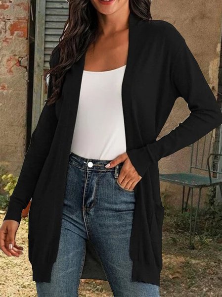 Casual and simple basic long-sleeved knitted sweater coat, Black, Sweaters & Cardigans
Casual and simple basic long-sleeved knitted sweater coat, Black, Sweaters & Cardigans