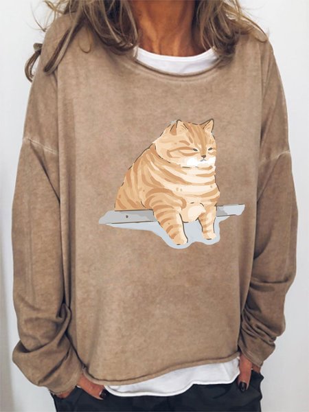Fat Cat Cotton-Blend Long Sleeve Crew Neck Sweatshirt, Light brown, Hoodies&Sweatshirts
Fat Cat Cotton-Blend Long Sleeve Crew Neck Sweatshirt, Light brown, Hoodies&Sweatshirts