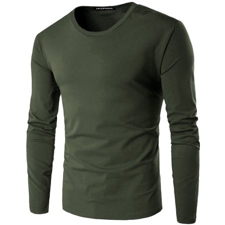 Girocollo Top, Verde militare, Men's Top