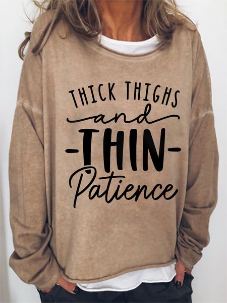 Thick Thighs And Thin Patience Graphic Loose Sweatshirt, Light brown, Hoodies&Sweatshirts
Thick Thighs And Thin Patience Graphic Loose Sweatshirt, Light brown, Hoodies&Sweatshirts