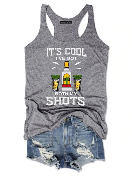 It's Cool I've Got Both My Shots Women’s Casual Sleeveless Shirts & Tops, Gray, Tank Tops
It's Cool I've Got Both My Shots Women’s Casual Sleeveless Shirts & Tops, Gray, Tank Tops