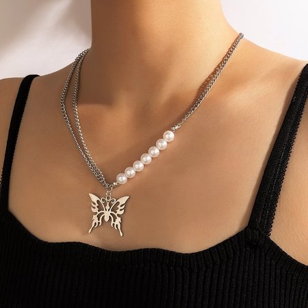 Butterfly contracted pearl ins cold wind restoring ancient ways is silver single necklace, Necklaces
Butterfly contracted pearl ins cold wind restoring ancient ways is silver single necklace, Necklaces
