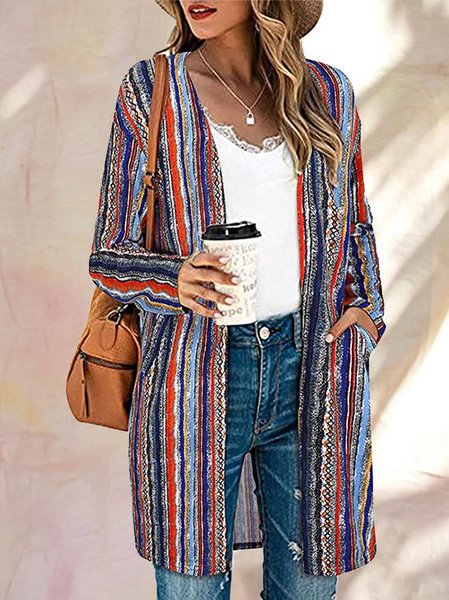 Casual geometric print knitted long-sleeved jacket & outwear, As picture, Outerwear
Casual geometric print knitted long-sleeved jacket & outwear, As picture, Outerwear