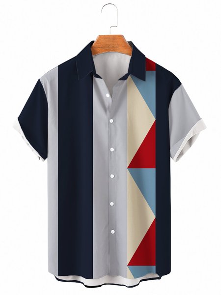Mens Striped&Geo Print Casual Lapel Short Sleeve Hawaiian Shirts, Blue, Men's Floral shirt
Mens Striped&Geo Print Casual Lapel Short Sleeve Hawaiian Shirts, Blue, Men's Floral shirt