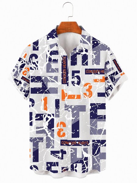 Mens Letter Print Casual Lapel Short Sleeve Hawaiian Shirts, Blue, Men's Floral shirt
Mens Letter Print Casual Lapel Short Sleeve Hawaiian Shirts, Blue, Men's Floral shirt