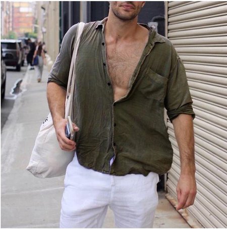Lapel shirt solid color thin casual loose men's long sleeves, Green, Men's basic shirt
Lapel shirt solid color thin casual loose men's long sleeves, Green, Men's basic shirt