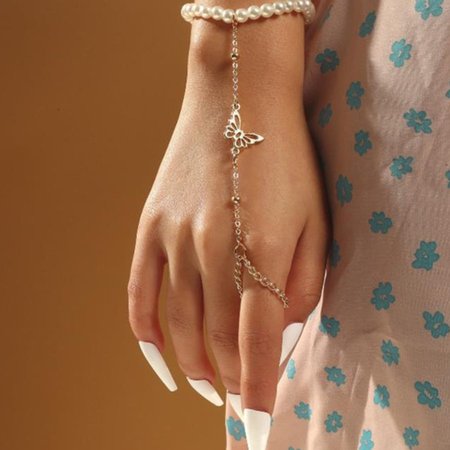 String pearl chain butterfly finger Bracelet lady's Bracelet, Golden, Bracelets
String pearl chain butterfly finger Bracelet lady's Bracelet, Golden, Bracelets