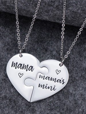 Mom and child lettering necklace, As picture, Necklaces