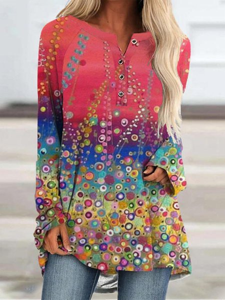 Multicolore Stampata Floreale Maniche Lunghe taglia grande Casuale T-shirts, T-Shirts
Multicolore Stampata Floreale Maniche Lunghe taglia grande Casuale T-shirts, T-Shirts