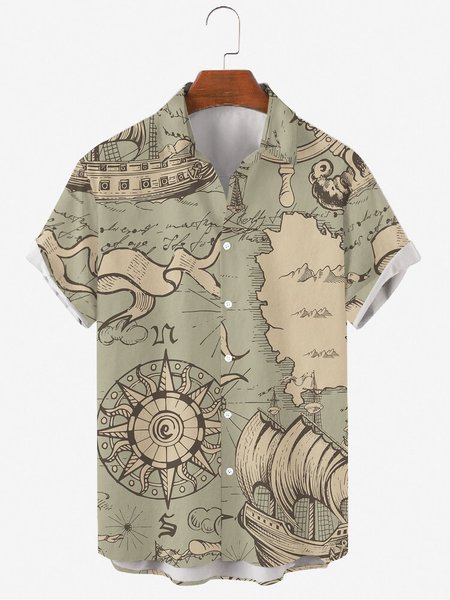 Mens Navigation Map Print Casual Lapel Short Sleeve Hawaiian Shirts, Green, Men's Floral shirt
Mens Navigation Map Print Casual Lapel Short Sleeve Hawaiian Shirts, Green, Men's Floral shirt