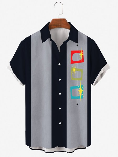 Men's casual fashion striped shirt, Black, Shirts & Blouse