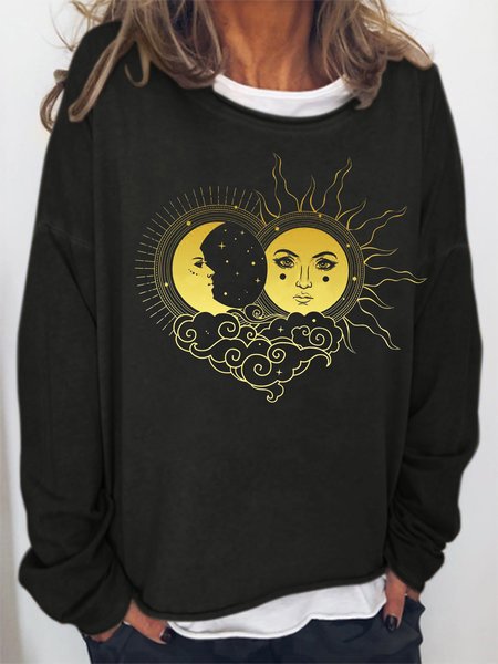 Sun And Moon Casual Crew Neck Cotton-Blend Sweatshirt, Black, Hoodies&Sweatshirts
Sun And Moon Casual Crew Neck Cotton-Blend Sweatshirt, Black, Hoodies&Sweatshirts