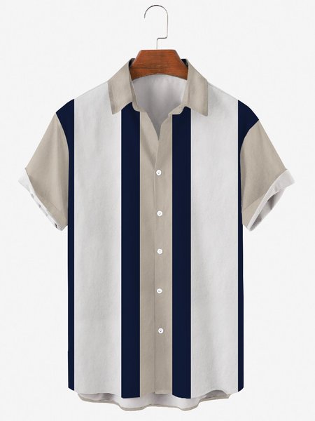 Mens Striped Print Casual Lapel Short Sleeve Hawaiian Shirts, Khaki, Men's Floral shirt
Mens Striped Print Casual Lapel Short Sleeve Hawaiian Shirts, Khaki, Men's Floral shirt