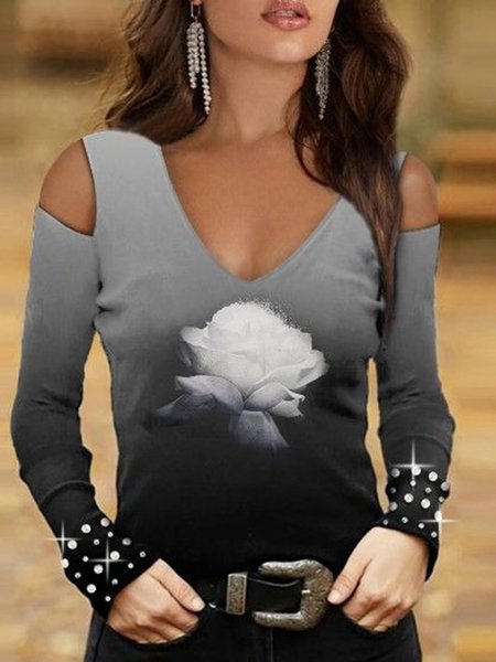 Grigio Floreale Ombre/Tintura a nodi Stampato Scollo a V Sexy Maniche Lunghe Top, Blouses & Shirts
Grigio Floreale Ombre/Tintura a nodi Stampato Scollo a V Sexy Maniche Lunghe Top, Blouses & Shirts