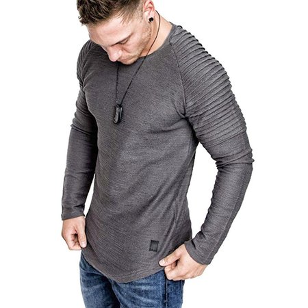 Casual Crew Neck T-shirt, Deep gray, Men's t-shirts