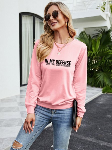 In My Defence I Was Left Unsupervised Women‘s Crew Neck Shift Cotton-Blend Casual Sweatshirt, Pink, Hoodies&Sweatshirts
In My Defence I Was Left Unsupervised Women‘s Crew Neck Shift Cotton-Blend Casual Sweatshirt, Pink, Hoodies&Sweatshirts