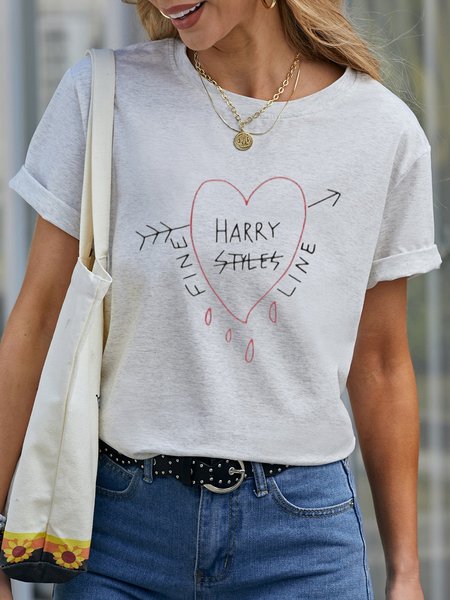 Harry Tee Heart Women Tthirts, White, T-shirts