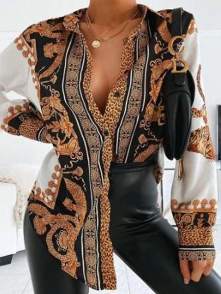 Shift Leopard Shirt Collar Long Sleeve Daily Shirt, As picture, Blouses and Shirts
Shift Leopard Shirt Collar Long Sleeve Daily Shirt, As picture, Blouses and Shirts