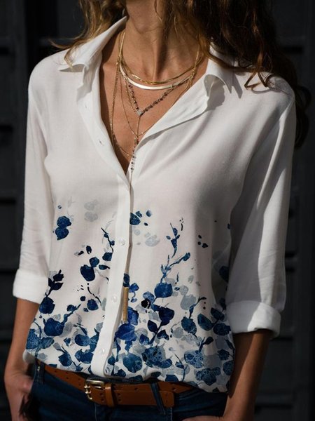 Maniche Lunghe Colletto a Camicia taglia grande Stampato Top Camicetta, Bianco, T-Shirts
Maniche Lunghe Colletto a Camicia taglia grande Stampato Top Camicetta, Bianco, T-Shirts
