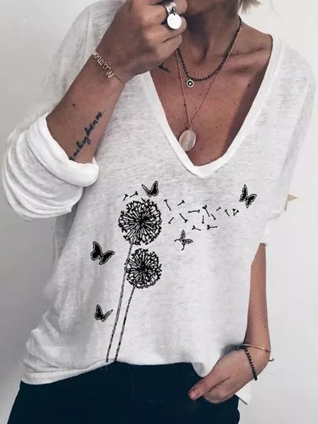 White Dandelion Printed V Neck Long Sleeve Casual Shift Shirts & Tops, Blouses & Shirts
White Dandelion Printed V Neck Long Sleeve Casual Shift Shirts & Tops, Blouses & Shirts