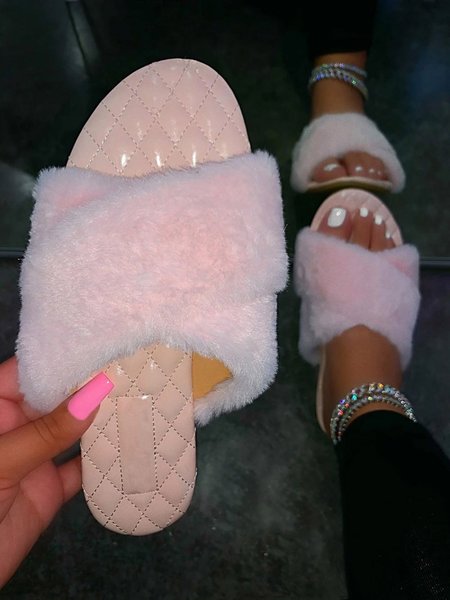 Faux Fur Cross Strap Slipper, Pink, Women Shoes>>Women's Shoes>>Women Slippers
Faux Fur Cross Strap Slipper, Pink, Women Shoes>>Women's Shoes>>Women Slippers