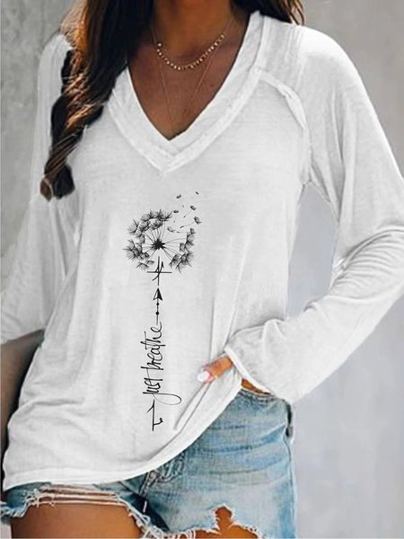 Maniche Lunghe Scollo a V taglia grande Stampato Top Maglietta, Bianco, T-Shirts
Maniche Lunghe Scollo a V taglia grande Stampato Top Maglietta, Bianco, T-Shirts