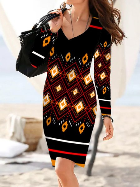 Scollo a V Maniche Lunghe Stampato Floreale Vintage Abito, Multicolore, Mini Dresses
Scollo a V Maniche Lunghe Stampato Floreale Vintage Abito, Multicolore, Mini Dresses