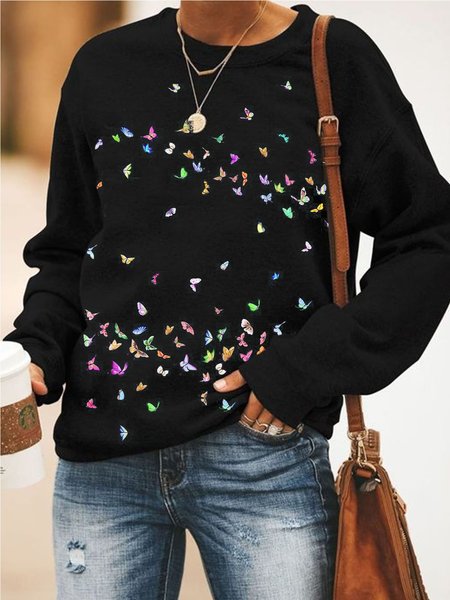 Casuale Farfalla Girocollo Maniche Lunghe Felpa, Nero, Hoodies & Sweatshirts
Casuale Farfalla Girocollo Maniche Lunghe Felpa, Nero, Hoodies & Sweatshirts