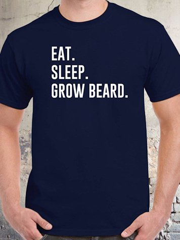 Eat Sleep Grow beard Men's Tshirt, Purplish blue, T-shirts
