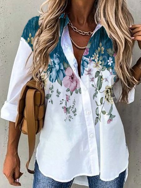 Shift Floral Long Sleeve Shirt Collar Shirts & Tops, White, Shirts & Blouses
Shift Floral Long Sleeve Shirt Collar Shirts & Tops, White, Shirts & Blouses