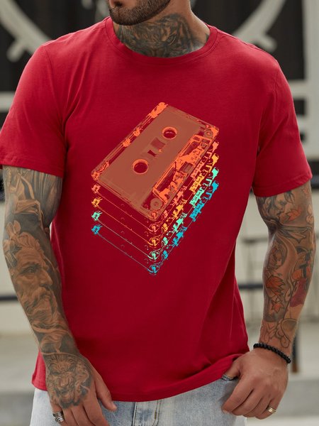 Cotton-Blend Shirts & Tops, Red, T-shirts