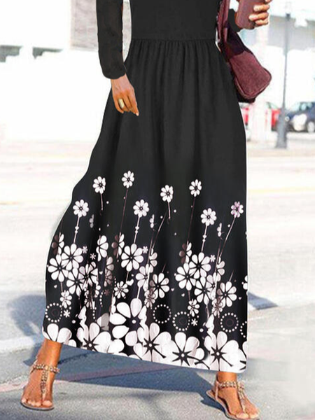 A Line Dress Maxi long Dress Black Long Sleeve Floral Daisy Pocket Print Fall Casual V Neck Holiday Dress, Maxi Dresses
A Line Dress Maxi long Dress Black Long Sleeve Floral Daisy Pocket Print Fall Casual V Neck Holiday Dress, Maxi Dresses