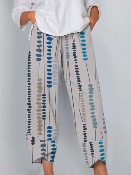 Casual Geometric Pants, Gray, Pants
Casual Geometric Pants, Gray, Pants