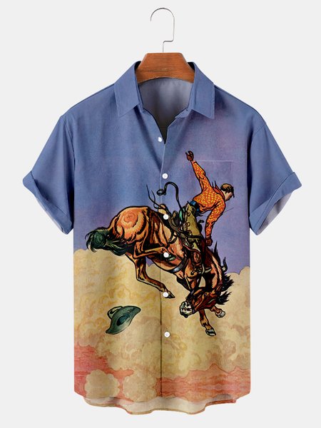 Casual Shirts, Blue, Men's Floral shirt
