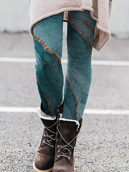 Casual Skinny ombre Leggings, Blue, Leggings