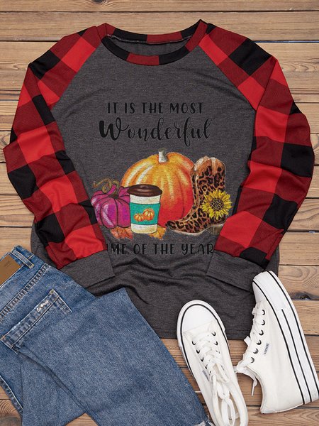It Is The Most Wonderful Time Of The Year Cotton-Blend Casual Crew Neck Sweatshirt, Gray, Hoodies&Sweatshirts