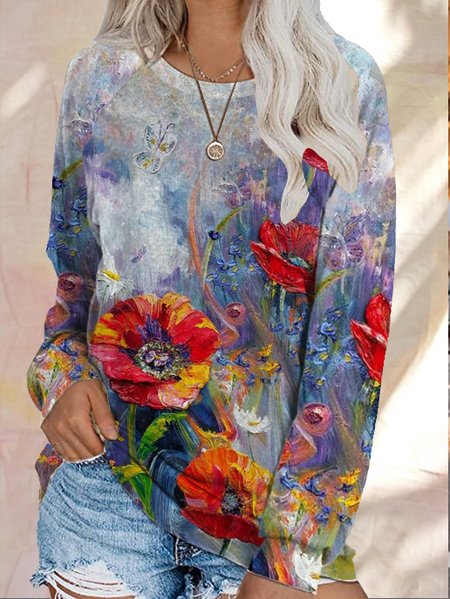 Casual and simple floral gradient color printing round neck long-sleeved polyester-cotton Sweatshirts, As picture, Hoodies&Sweatshirts
Casual and simple floral gradient color printing round neck long-sleeved polyester-cotton Sweatshirts, As picture, Hoodies&Sweatshirts
