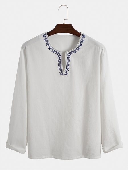 Casual Crew Neck Shirts & Tops, White, Men's t-shirts