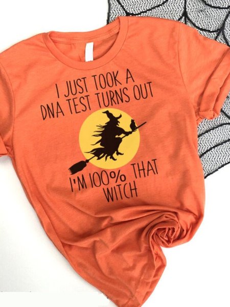 Casual and simple Halloween witch funny letter print round neck short-sleeved cotton T-shirt, Orange, T-shirts
Casual and simple Halloween witch funny letter print round neck short-sleeved cotton T-shirt, Orange, T-shirts