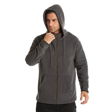 Men's Solid Long Sleeve Casual Sweatshirt, Deep gray, Outerwear