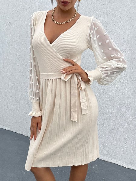 Paneled Balloon Sleeve Deep V-Neck Elegant Dresses, Apricot, Casual Dresses
Paneled Balloon Sleeve Deep V-Neck Elegant Dresses, Apricot, Casual Dresses