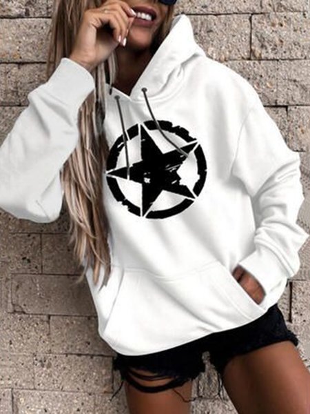 White Casual Star Printed Long Sleeve Shift Hoodie Sweatshirt, Hoodies & Sweatshirts
White Casual Star Printed Long Sleeve Shift Hoodie Sweatshirt, Hoodies & Sweatshirts