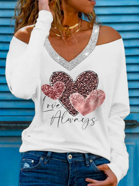 Long Sleeve Cotton-Blend Letter Casual Shirts & Tops, White, T-Shirts
Long Sleeve Cotton-Blend Letter Casual Shirts & Tops, White, T-Shirts