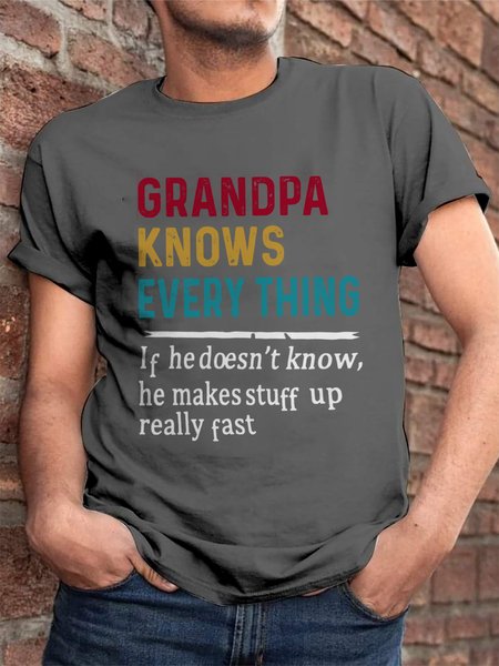 GrandPa Knows Everything Men's Tee, Deep gray, T-shirts