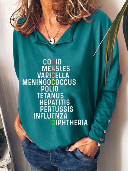 Vaccinated Retro Trendy Funny Women‘s Pullover, Green, Hoodies&Sweatshirts