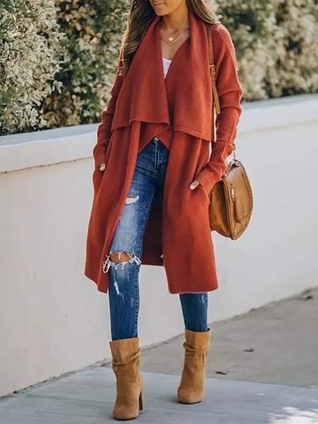 Shawl Collar Long Sleeve Plain Holiday Outerwear, Red, Coats
Shawl Collar Long Sleeve Plain Holiday Outerwear, Red, Coats